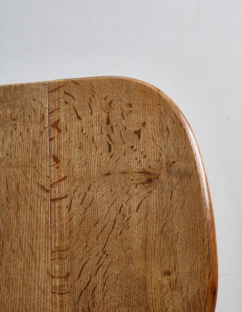 Danish Drop-Leaf Table in Quartersawn Oak by Henry Kjærnulf, 1960s