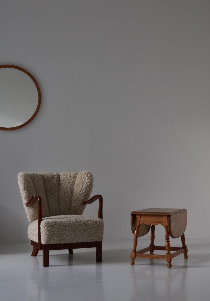 Danish Drop-Leaf Table in Quartersawn Oak by Henry Kjærnulf, 1960s