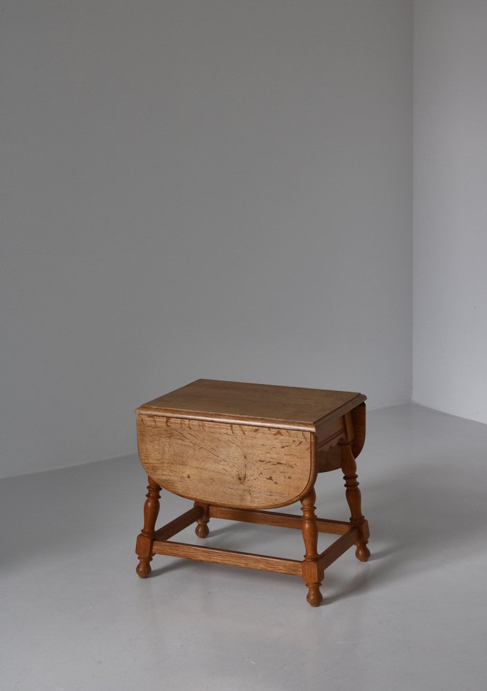 Danish Drop-Leaf Table in Quartersawn Oak by Henry Kjærnulf, 1960s