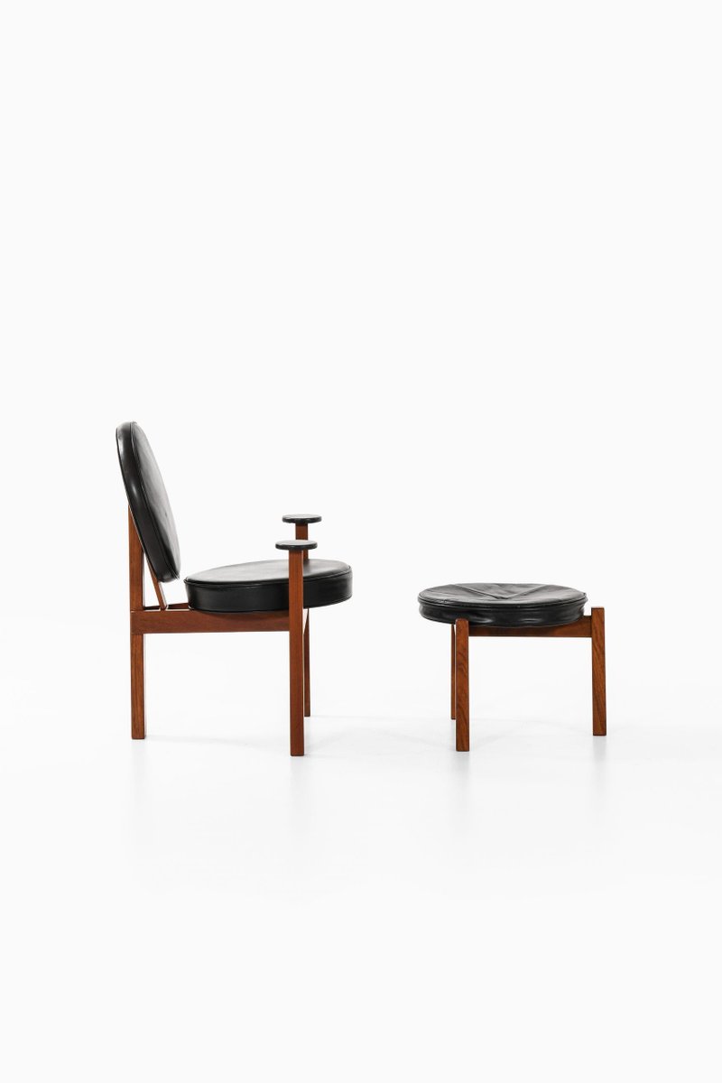 Danish Easy Chair with Stool by Bent Møller Jepsen for Sitamo Møbler, Set of 2-SC-845614