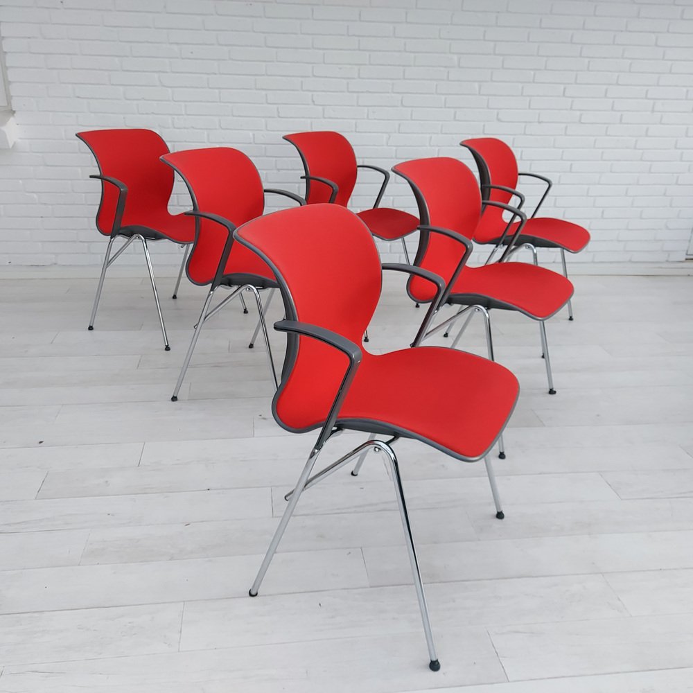 Danish Ensemble Armchairs by Alfred Homann for Fritz Hansen, 1980s, Set of 6