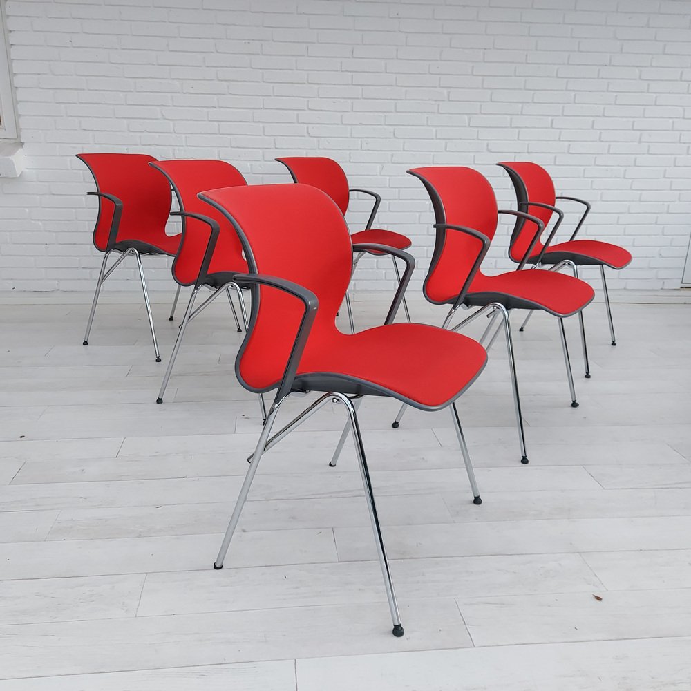 Danish Ensemble Armchairs by Alfred Homann for Fritz Hansen, 1980s, Set of 6