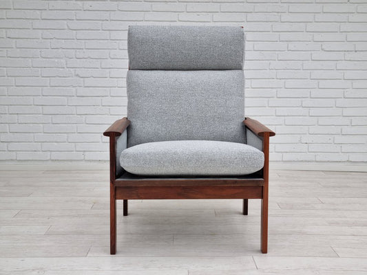 Danish Exotic Wood Model Capella Armchair by Illum Wikkelsø for Niels Eilersen, 1970s