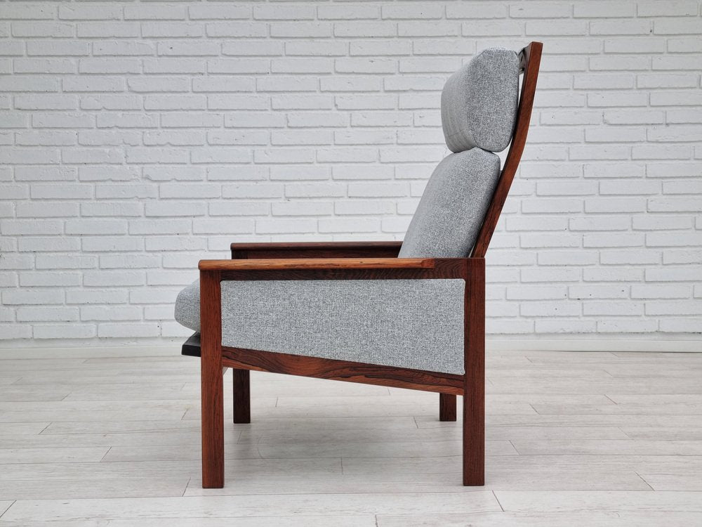 Danish Exotic Wood Model Capella Armchair by Illum Wikkelsø for Niels Eilersen, 1970s