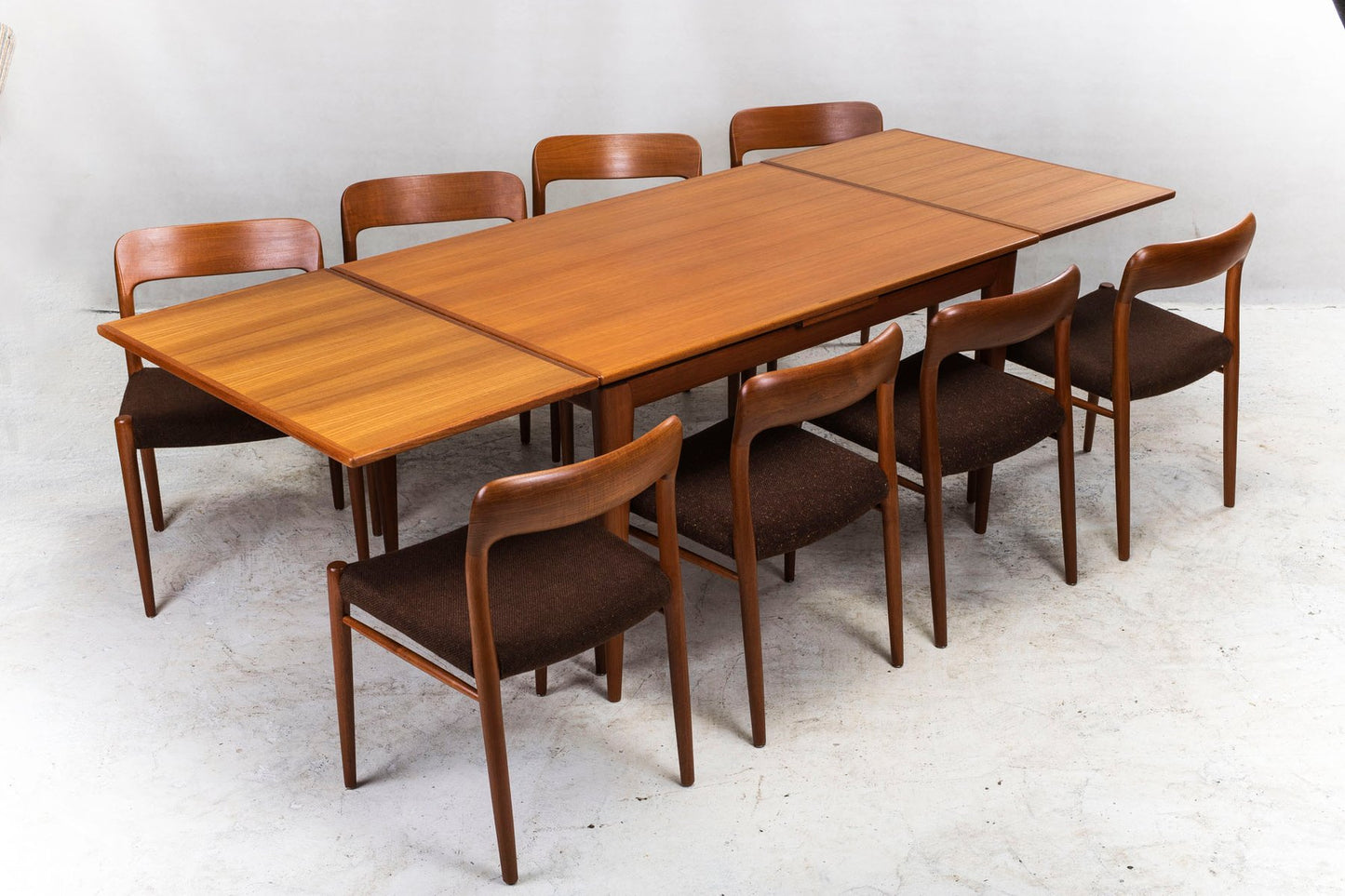 Danish Extendable Teak No. 254 Dining Table by Niels Otto Møller for J.L. Møllers, 1960s