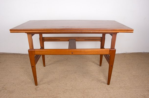 Danish Extendable Transformable Teak Dining Table, 1960s-EMB-1806338