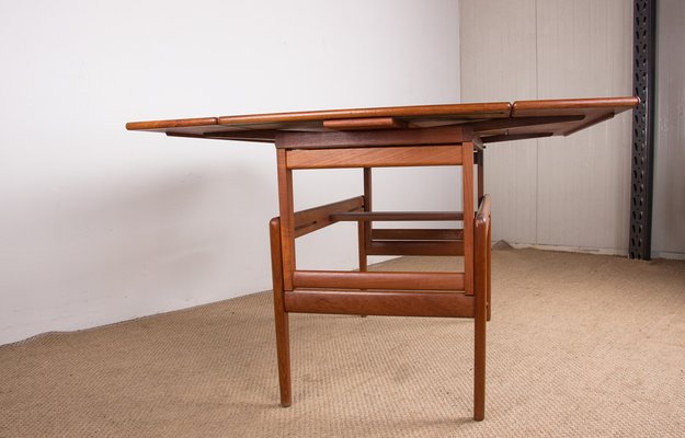 Danish Extendable Transformable Teak Dining Table, 1960s-EMB-1806338