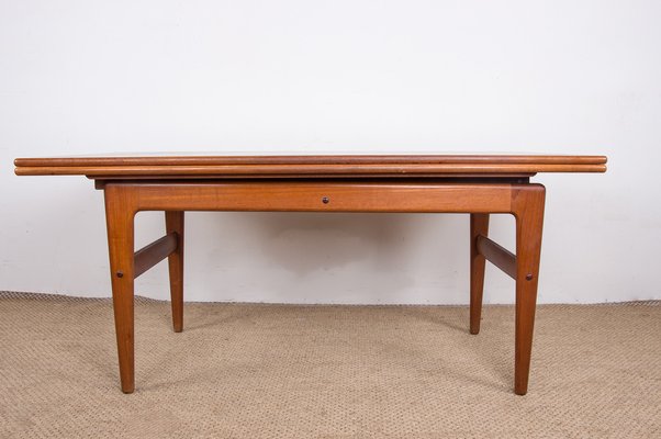 Danish Extendable Transformable Teak Dining Table, 1960s-EMB-1806338