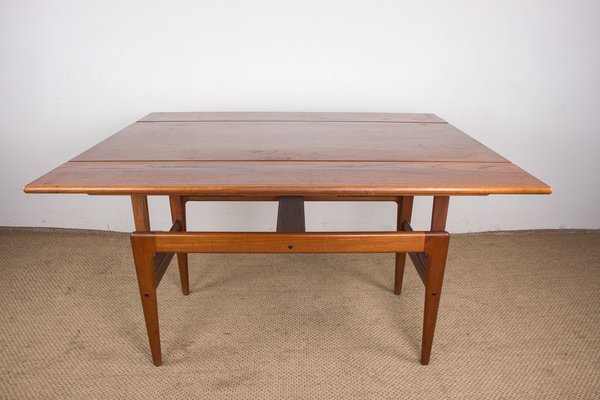 Danish Extendable Transformable Teak Dining Table, 1960s-EMB-1806338