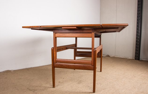 Danish Extendable Transformable Teak Dining Table, 1960s-EMB-1806338