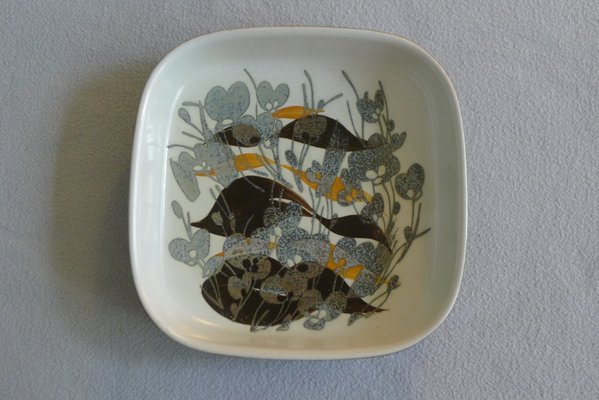 Danish Faience Ceramic Baca Bowl with Floral Motif by Ivan Weiss for Royal Copenhagen, 1960s-VRE-767034