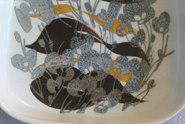 Danish Faience Ceramic Baca Bowl with Floral Motif by Ivan Weiss for Royal Copenhagen, 1960s-VRE-767034