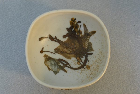 Danish Faience Ceramic Diana Bowl with Koi Fish by Nils Thorsson for Royal Copenhagen, 1960s-VRE-767038