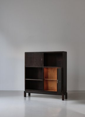 Danish Functionalist Cabinet / Shelving Unit in Dark Stained Oak, 1930s-WRF-1791941