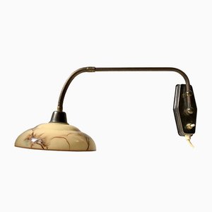 Danish Functionalist Wall Light in Brass & Marble Glass by Th. Valentiner, 1950s-LCR-741414