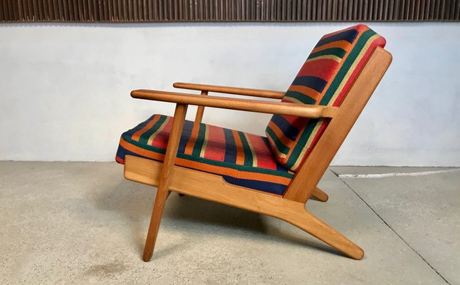 Danish GE-290 Plank Easy Chair in Oak by Hans J. Wegner for Getama, 1950s-JP-964754