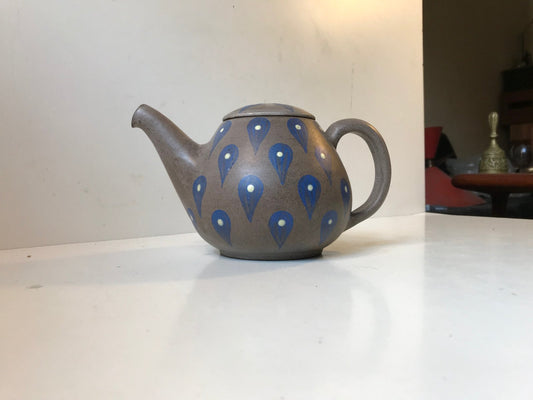 Danish Glazed Stoneware Teapot from Melle Keramik, 1960s