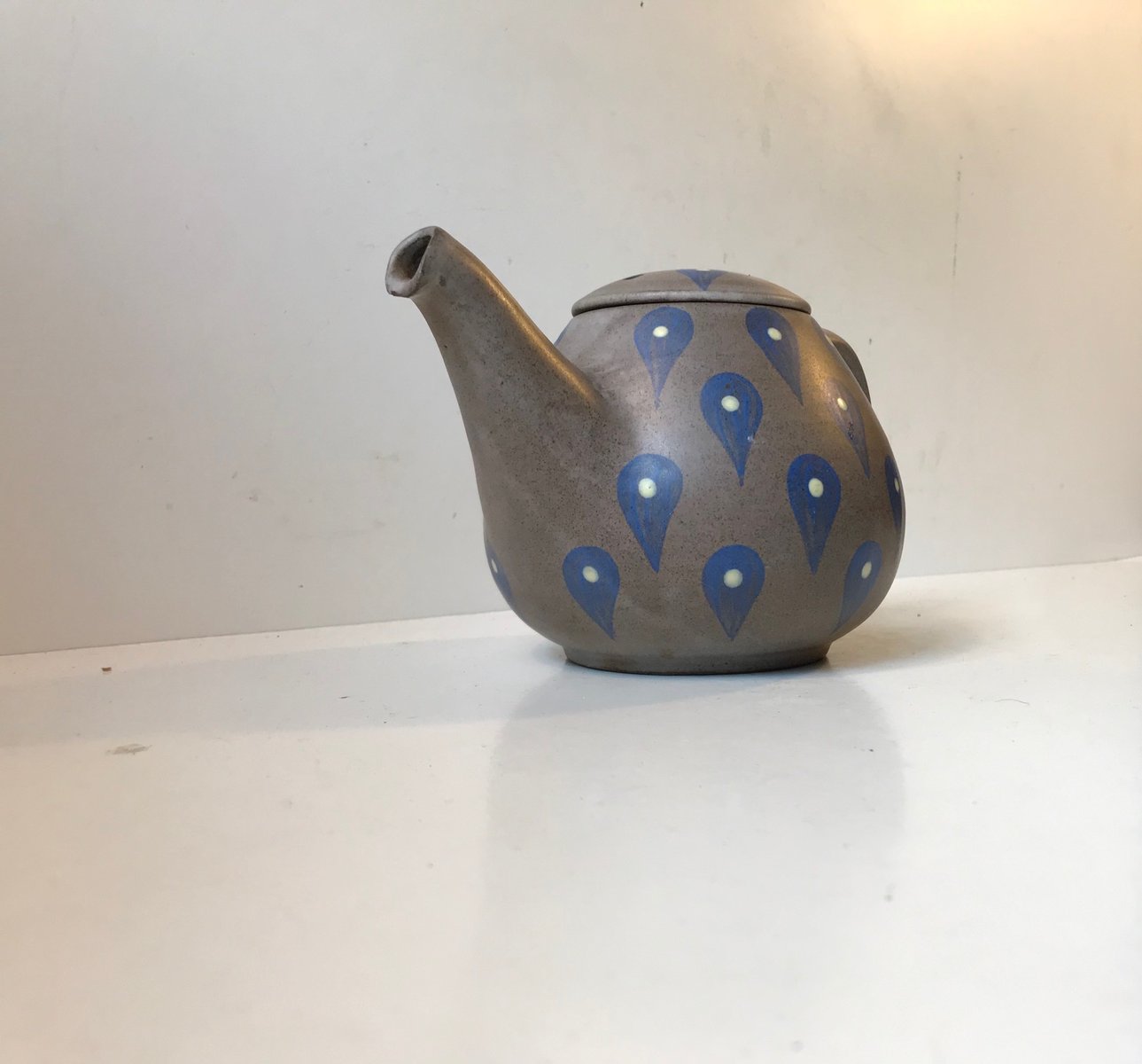 Danish Glazed Stoneware Teapot from Melle Keramik, 1960s