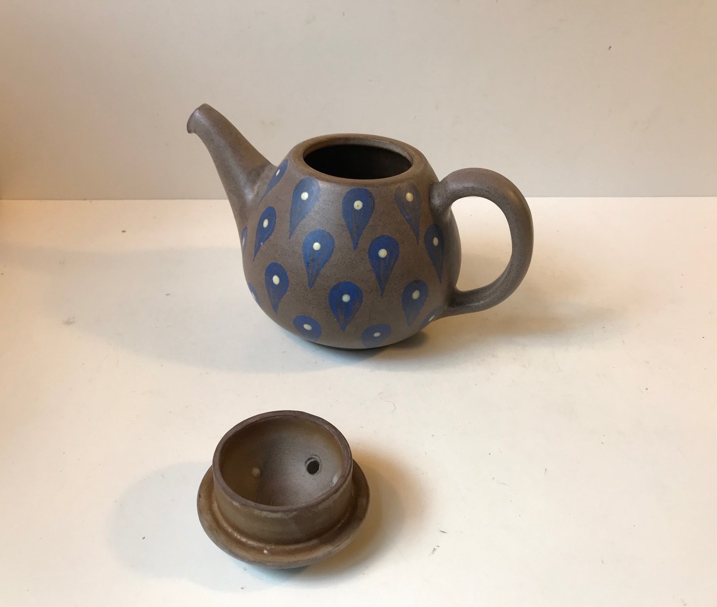 Danish Glazed Stoneware Teapot from Melle Keramik, 1960s