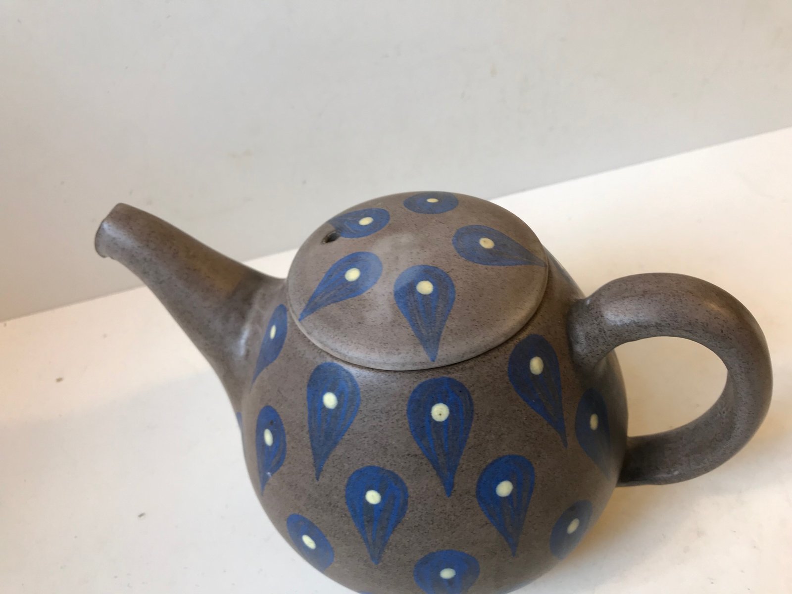 Danish Glazed Stoneware Teapot from Melle Keramik, 1960s