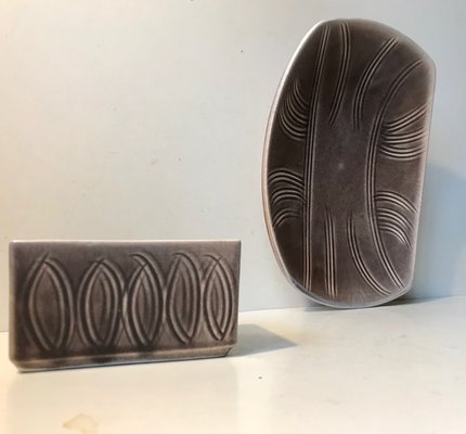 Danish Glazed Studio Dishes from Lehmann Keramik, 1970s, Set of 2-LCR-580946