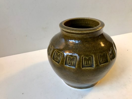 Danish Green Glazed Stoneware Vase by Christian Ulrik Bertelsen, 1970s-LCR-666222