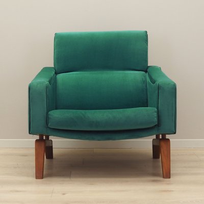 Danish Green Solid Wood Armchair, 1970s-VND-1285434