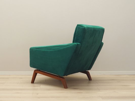 Danish Green Solid Wood Armchair, 1970s-VND-1285434