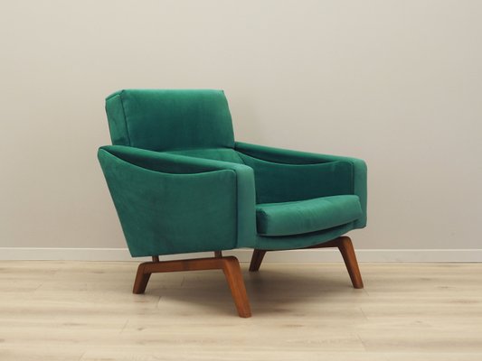 Danish Green Solid Wood Armchair, 1970s-VND-1285434