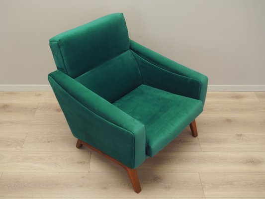 Danish Green Solid Wood Armchair, 1970s-VND-1285434