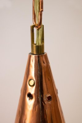 Danish Hammered Copper Cone Pendant Lamps by E. S. Horn Aalestrup, 1950s, Set of 2-DEK-935082