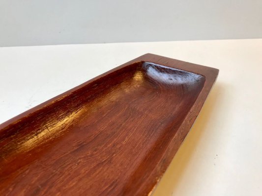 Danish Hand-Carved Oblong Tray in Teak, 1960s-LCR-742036