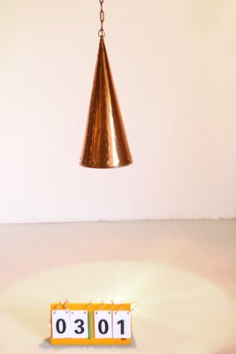 Danish Hand-Hammered Copper Pendant Lamp from E. S. Horn Aalestrup, 1950s-EZZ-904346