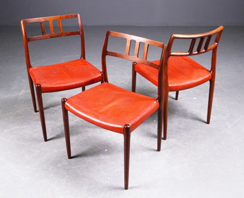 Danish Hardwood Dining Chairs Model 79 by Niels Otto (N. O.) Møller, Set of 6-AX-1186353