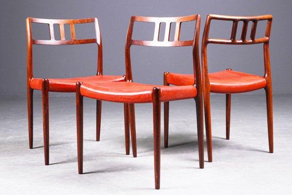 Danish Hardwood Dining Chairs Model 79 by Niels Otto (N. O.) Møller, Set of 6-AX-1186353