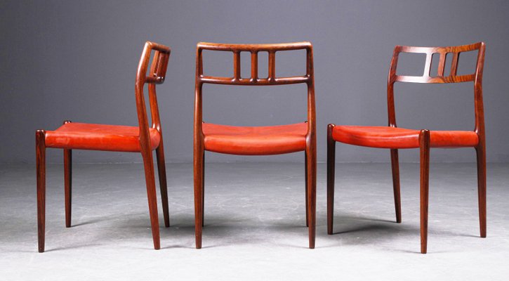 Danish Hardwood Dining Chairs Model 79 by Niels Otto (N. O.) Møller, Set of 6-AX-1186353