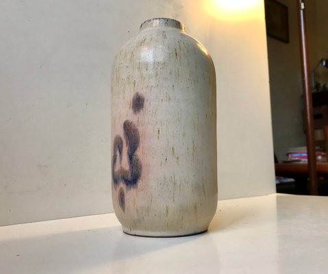 Danish Haresfur Stoneware Vase by Ellen Madsen for Lee Keramik, 1970s-LCR-666521