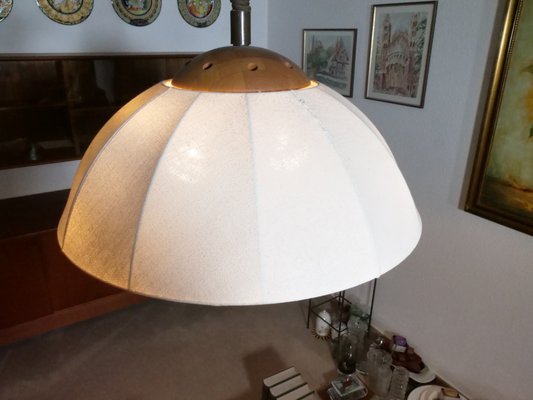 Danish Height-Adjustable Ceiling Lamp in Teak, 1970s-LVS-1754358