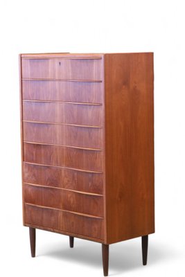 Danish High Chest in Teak with Eight Drawers, 1960s-BPJ-2016240