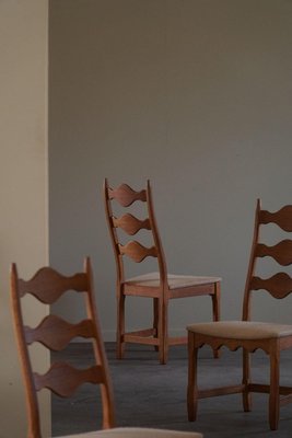 Danish Highback Dining Chairs in Oak by Henning Kjærnulf, 1960s, Set of 12-MXF-2020971