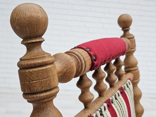 Danish Highback Rocking Chair in Wool & Oak, 1970s-TMW-1777200