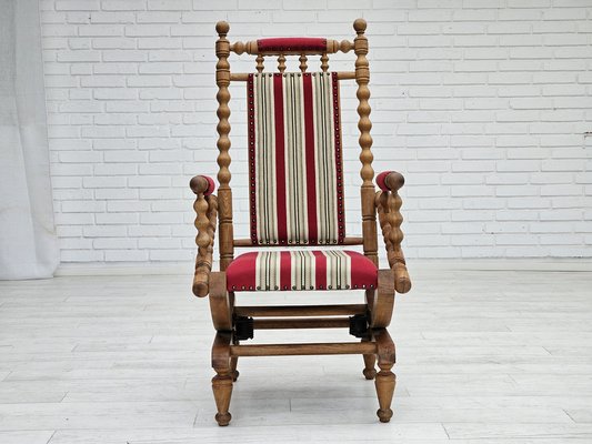 Danish Highback Rocking Chair in Wool & Oak, 1970s-TMW-1777200