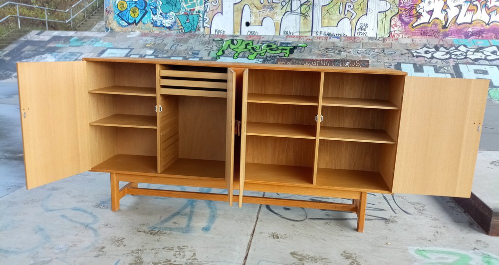 Danish Highboard in Oak by Kurt Ostervig for KP Mobler, 1960s