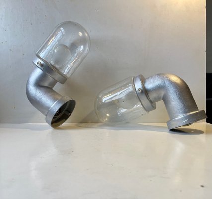 Danish Industrial Outdoor Pipe Wall Sconces by LB Lyskær, 1970s, Set of 2-LCR-1453983