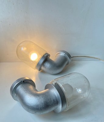 Danish Industrial Outdoor Pipe Wall Sconces by LB Lyskær, 1970s, Set of 2-LCR-1453983