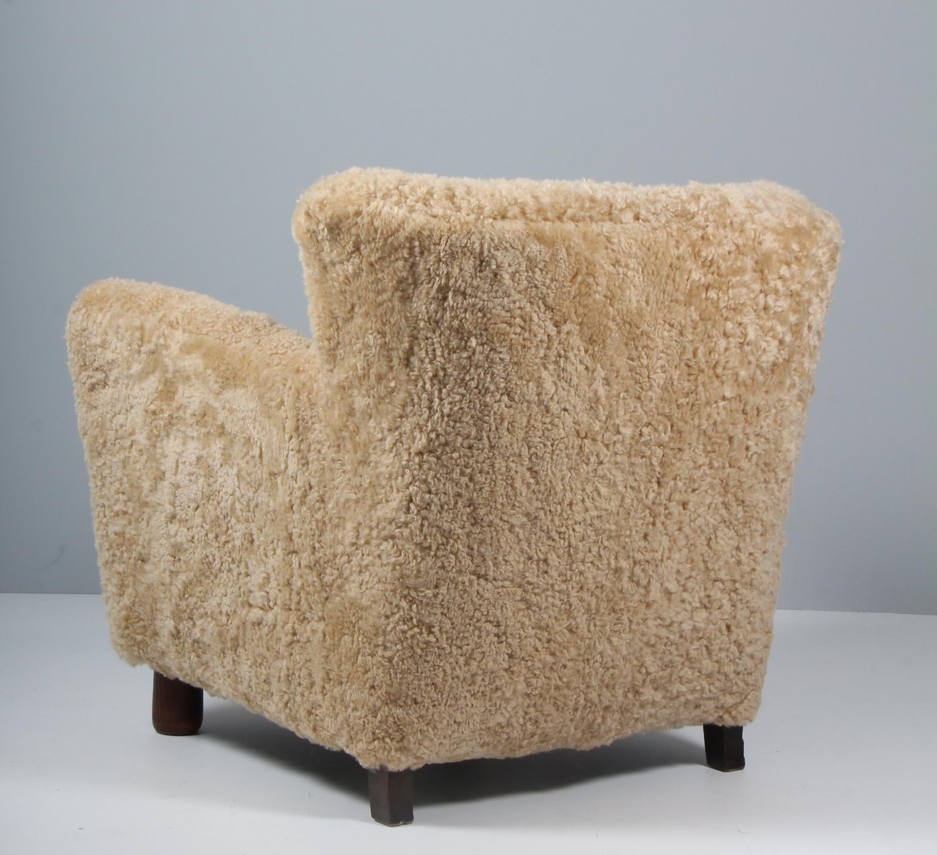 Danish Lambskin Lounge Chair, 1940s