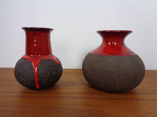 Danish Lava Ceramic Vases by Lehmann, 1960s, Set of 2-RDW-1766171