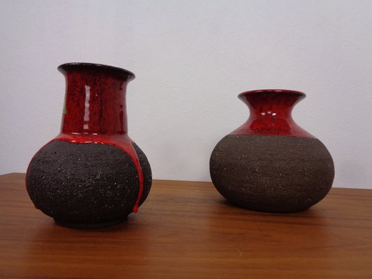 Danish Lava Ceramic Vases by Lehmann, 1960s, Set of 2-RDW-1766171