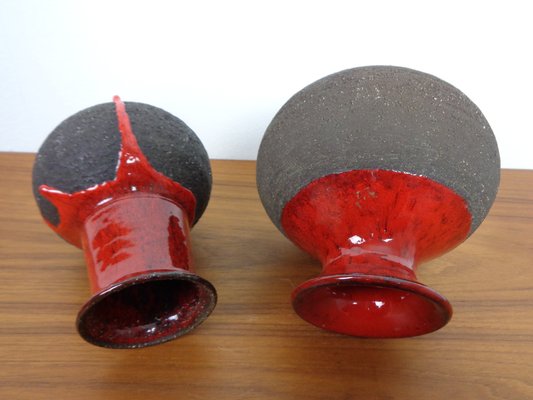 Danish Lava Ceramic Vases by Lehmann, 1960s, Set of 2-RDW-1766171