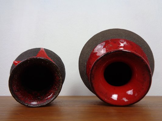 Danish Lava Ceramic Vases by Lehmann, 1960s, Set of 2-RDW-1766171